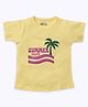 Nite Flite Cotton Knit Half Sleeves Palm Tree Printed Tee - Yellow