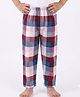 Nite Flite Cotton Knit Checked Pajama - Maroon & Blue