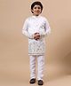 BT DEZINES Cotton Silk Woven Full Sleeves Floral Embroidered Kurta & Pyjama Set - White
