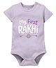 Zeezeezoo 100% Cotton Knit Raksha Bandhan Theme Half Sleeves My First Rakhi Text Printed Onesie - Lavender