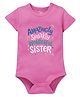 Zeezeezoo 100% Cotton Knit Raksha Bandhan Theme Half Sleeves Amazingly Sparkly  Wonderful Sister Text Printed Onesie - Pink