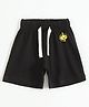 JusCubs Cotton Knit Robot Face Printed Shorts - Black