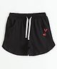 JusCubs Cotton Knit Hearts Printed Shorts - Black