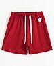 JusCubs Cotton Knit Heart Printed Shorts - Red