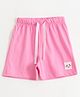 JusCubs Cotton Knit Smiley Patch Detailed Shorts - Pink