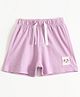 JusCubs Cotton Knit Smiley Patch Detailed Shorts - Lavender