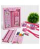 iLearnNGrow Unicorn Theme Stationery Set with Pencil Box, 2 Pencils, Eraser, Sharpener, 6 Colours & Castle Rakhi