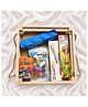 iLearnNGrow Building Block Inspired Rakhi Gift Hamper in Wooden Basket for Kids