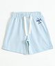 JusCubs Cotton Knit Lets Explore Text Printed Shorts - Sky Blue