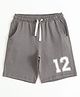 JusCubs Cotton Knit 12 Number Printed Shorts - Grey