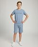 URBANBOYS CLUB Cotton Blend Knit Half Sleeves Vincent Van Gogh Text Printed Tee & Shorts Set - Blue