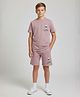 URBAN BOYS CLUB Cotton Blend Knit Half Sleeves Animal Printed Tee & Shorts Set - Pink