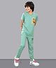 URBAN BOYS CLUB Cotton Blend Knit Half Sleeves Music Fest Text Printed Tee & Joggers Set - Mint Green
