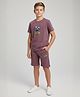 URBAN BOYS CLUB Cotton Blend Knit Half Sleeves Frog Printed Tee & Shorts Set - Onion