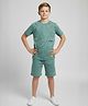 URBANBOYS CLUB Cotton Knit Half Sleeves The Funnies Tee & Shorts Set - Pastel Green