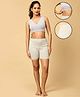 The Mom Store Cotton Elastane Knit Solid Maternity Sleeping Bra & Boyshorts Set  - Grey