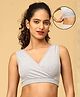The Mom Store Cotton Knit Solid Bra - Grey