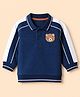 Babyhug Premium 100% Cotton Knit Front Open Heavy Gauge Sweatshirt with Full Raglan Sleeves and Bear Patch in Navy Blue