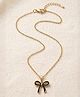 Funkrafts Bow Detailed Pendant Necklace - Black