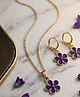 Funkrafts Floral Detailed  Jewellery Set - Purple