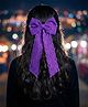 Funkrafts Floral Embroidered Bow Hair Clip - Purple