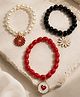 Funkrafts Set Of 3 Floral Charms Embellished Beads Detailed  Bracelets - Multi Colour