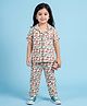 BREATHABLES Cotton Woven Half Sleeves Vehicles Printed Coordinating Shirt & Pajama Night Suit - White