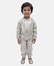 BookMyCostume Woven Full Sleeves Solid Jumpsuit Fancy Dress Costume Set - Silver
