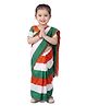 BookMyCostume Woven Independence Day Theme Half Sleeves Tricolour Designed Saree Fancy Dress Costume Set -  Orange White & Green