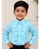 BookMyCostume Woven Full Sleeves Frill Detailed Shirt Fancy Dress Costume Set - Blue