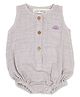 Masilo Cotton Blend Woven Sleeveless Rainbow Embroidered Onesie - Grey