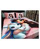 BHAIJI BEDSHEETS 220TC Glace Cotton Bed Sheet Double Bed With 2 Pillow Covers Full HD Digital Prints - Unicorn and Princess