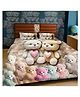 BhaiJi Bedsheets 220TC Glace Cotton Bed Sheet Double Bed With 2 Pillow Covers Full HD Digital Prints - Love Teddy