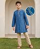 Pine Kids Woven Full Sleeves Sequinned Kurta & Pyjama Set - Teal Blue