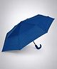 Little Surprise Box 3 Fold Navy Blue Checkered Umbrella For Teens-Navy Blue