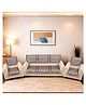 Morado Premium Chenille Sofa Cover Set for 5 Seater Sofa (3+1+1) | 10 Pcs Ultra Soft, Washable, Anti-Slip Sofa Protector | Brown Frame
