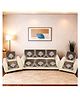 Morado Premium Chenille Sofa Cover Set for 5 Seater Sofa (3+1+1) | 10 Pcs Ultra Soft Washable Anti-Slip Furniture Protector | Brown Leaf