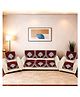 Morado Premium Chenille Sofa Cover Set for 5 Seater Sofa (3+1+1) | 10 Pcs Ultra Soft Washable Anti-Slip Furniture Protector | Maroon Leaf