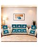 Morado Premium Chenille Sofa Cover Set for 5 Seater Sofa (3+1+1) | 10 Pcs Ultra Soft Washable Anti-Slip Furniture Protector | Teal Leaf