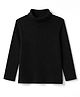 Babyhug Cotton Knit Winter T-shirt with Turtle Neck Full Sleeves in Black
