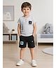 URBAN KOOL Lycra Knit Half Sleeves Typography Printed Tee & Shorts Set - Green