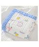 Baby Muslin Organic Cotton Super Soft Absorbent Muslin 6 Layer 1 Towel Cum Blanket - Blue Rabbit