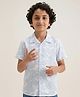 The Lion and the Fish Viscose Woven Half Sleeves Leaves  Printed Shirt - White