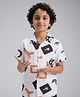 The Lion and the Fish Viscose Woven Half Sleeves Geometric Printed Shirt - Ivory