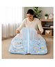 Babytoons Baby Bedding Set for New Born Infant Bed Mattress with Mosquito Net & Pillow - Blue