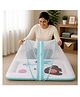 Babytoons Baby Bedding Set for New Born Infant Bed Mattress with Mosquito Net & Pillow - Blue
