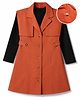 Hola Bonita 100% Cotton Woven Knit Length Dress with Inner Tee and Full Sleeves in Rust Orange