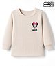 Babyhug Disney Interlock Knit Full Sleeves Thermal Inner Wear with Minnie Mouse Print - Light Peach