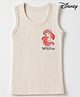Babyhug Disney Interlock Knit Sleeveless Thermal Inner Wear with Ariel & Text Print - Light Peach