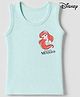 Babyhug Disney Interlock Knit Sleeveless Thermal Inner Wear with Ariel & Text Print - Mint